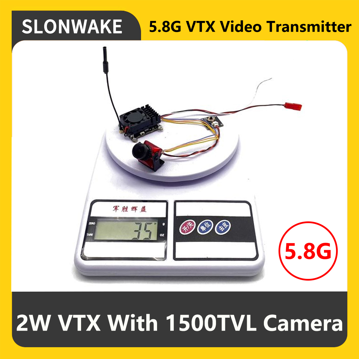 جهاز إرسال SLONWAKE 5.8G 2000m - مراجعة Fpv Drone Camera وسعره